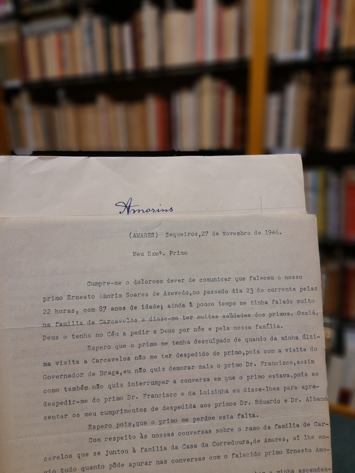 NOTÍCIAS GENEALÓGICAS (DACTILOGRAFADAS) DE LUÍS ADOLFO DE SOUSA