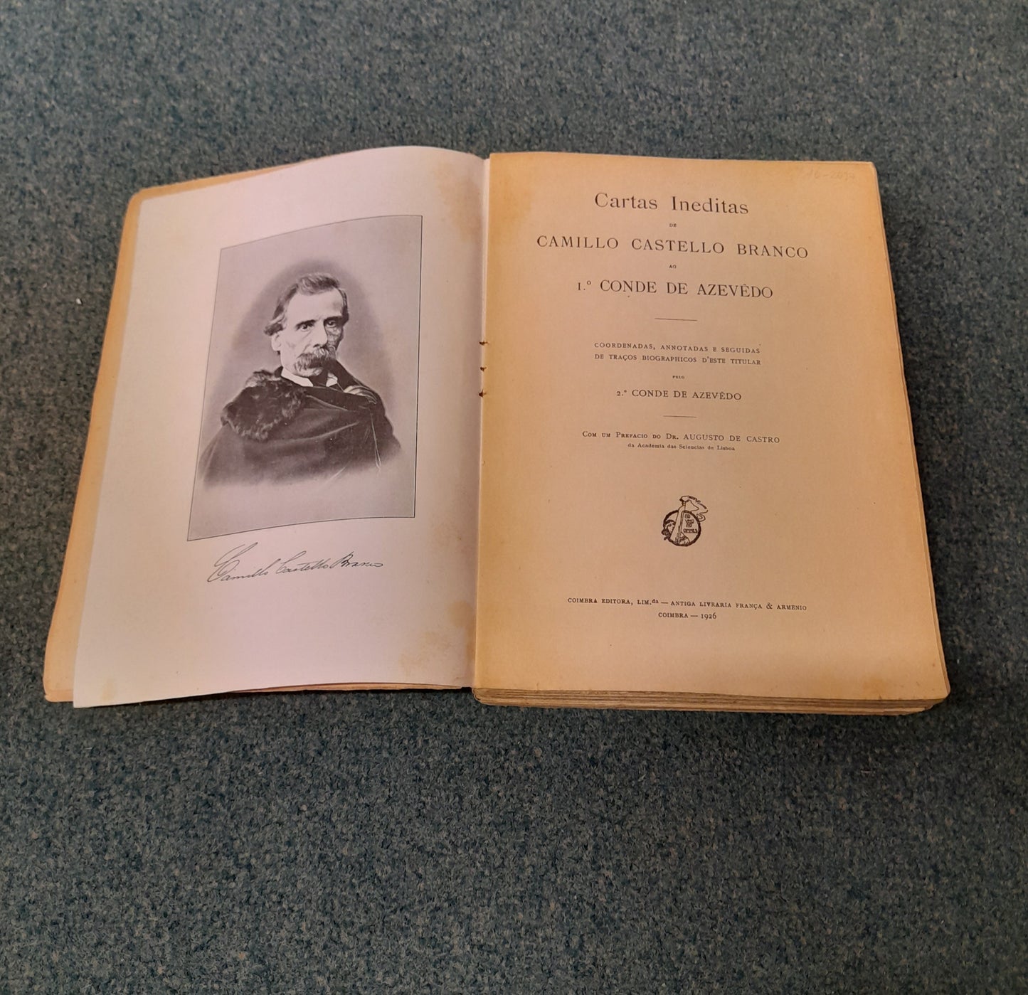 CARTAS INEDITAS DE CAMILLO CASTELLO BRANCO AO 1º CONDE DE AZEVEDO