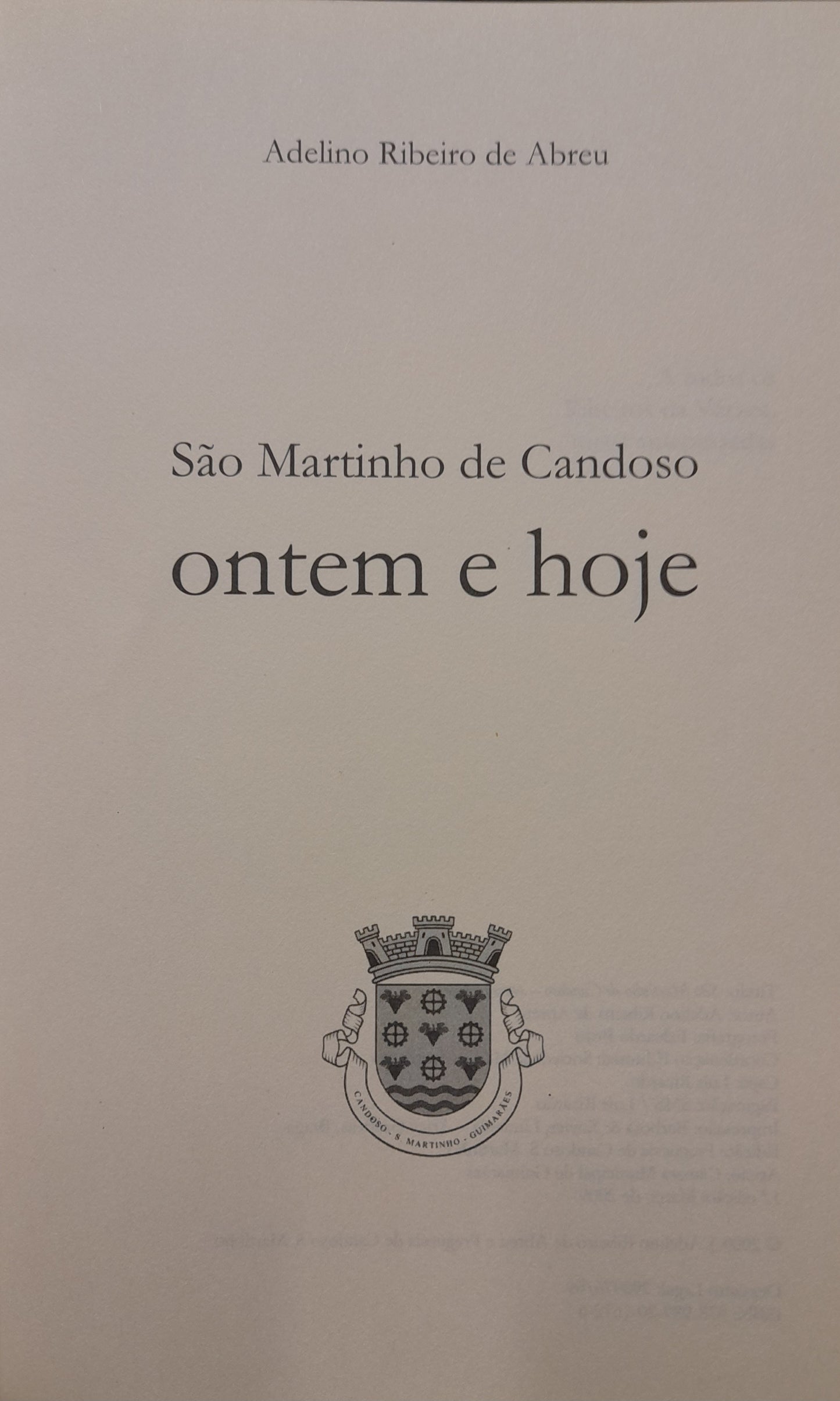SÃO MARTINHO DE CANDOSO - ONTEM E HOJE