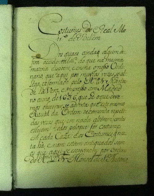 COSTUMES DO REAL MOSTEIRO DE BELÉM,