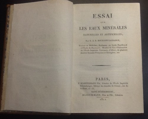 ESSAI SUR LES EAUX MINÉRALES