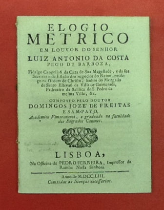 ELOGIO/ METRICO/ EM LOUVOR DO SENHOR/ LUIZ ANTONIO DA COSTA/ PEGO BARBOZA,/