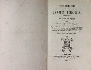 CONSIDERAÇÕES/ SOBRE/ AS ORDENS RELIGIOSAS,/