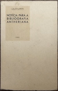 NOTÍCIA PARA A BIBLIOGRAFIA ANTHERIANA