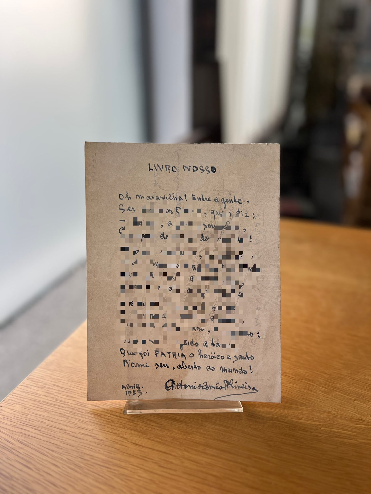 MANUSCRITO AUTÓGRAFO DE ANTÓNIO CORREIA DE OLIVEIRA