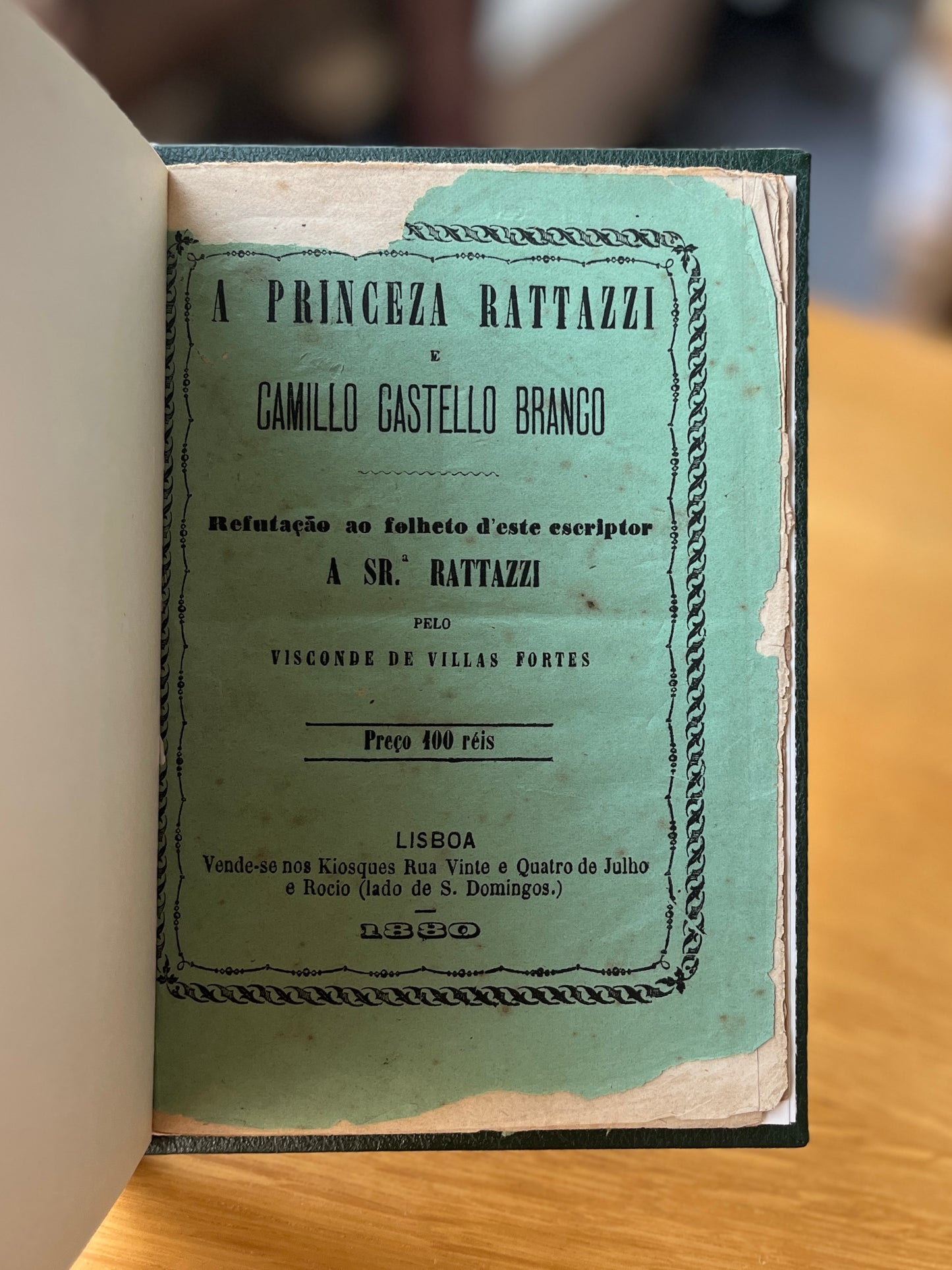A PRINCEZA RATTAZZI E CAMILLO CASTELLO BRANCO