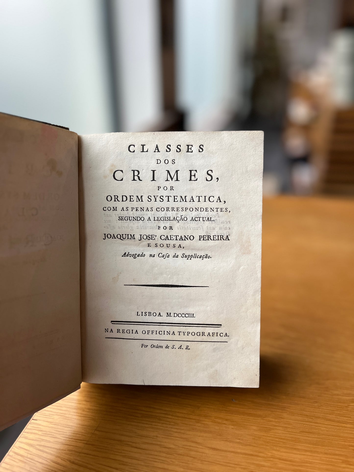 CLASSES DOS CRIMES, POR ORDEM SYSTEMATICA,