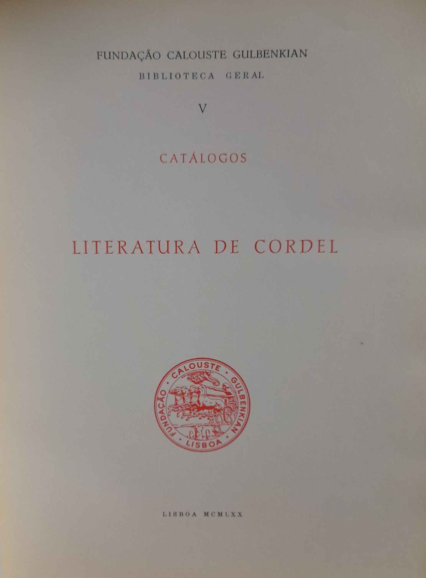 CATÁLOGOS  - LITERATURA DE CORDEL