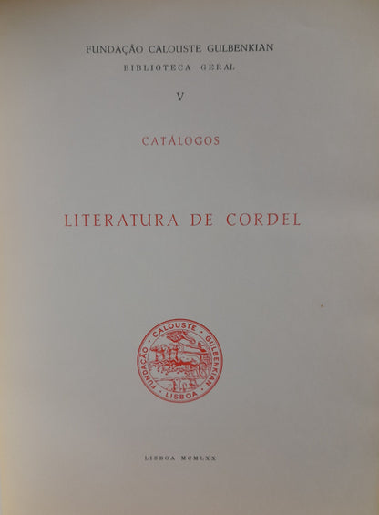 CATÁLOGOS  - LITERATURA DE CORDEL