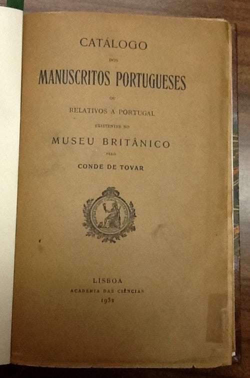 CATÁLOGO DOS MANUSCRITOS PORTUGUESES