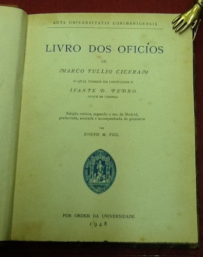 LIVRO DOS OFÍCIOS DE MARCO TULLIO CICERAM