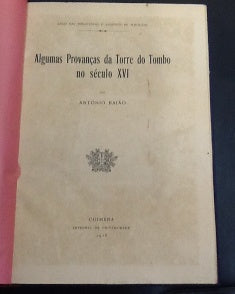ALGUMAS PROVANÇAS DA TORRE DO TOMBO NO SÉCULO XVI