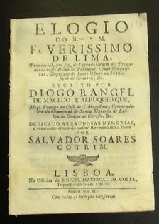 ELOGIO/ DO R.MO P. M./ FR. VERISSIMO/ DE LIMA,