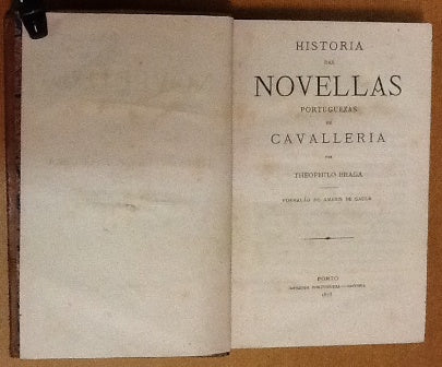 HISTORIA DAS NOVELLAS PORTUGUEZAS DE CAVALLERIA