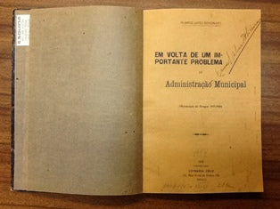 EM VOLTA DE UM IMPORTANTE PROBLEMA DE ADMINISTRAÇÃO MUNICPAL