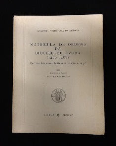 MATRÍCULA DE ORDENS DA DIOCESE DE ÉVORA