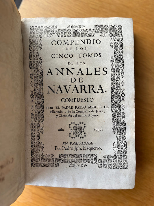 COMPENDIO DE LOS CINCO TOMOS DE LOS ANNALES DE NAVARRA