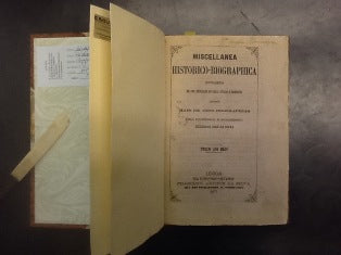 MISCELÂNEA HISTÓRICO- BIOGRÁPHICA