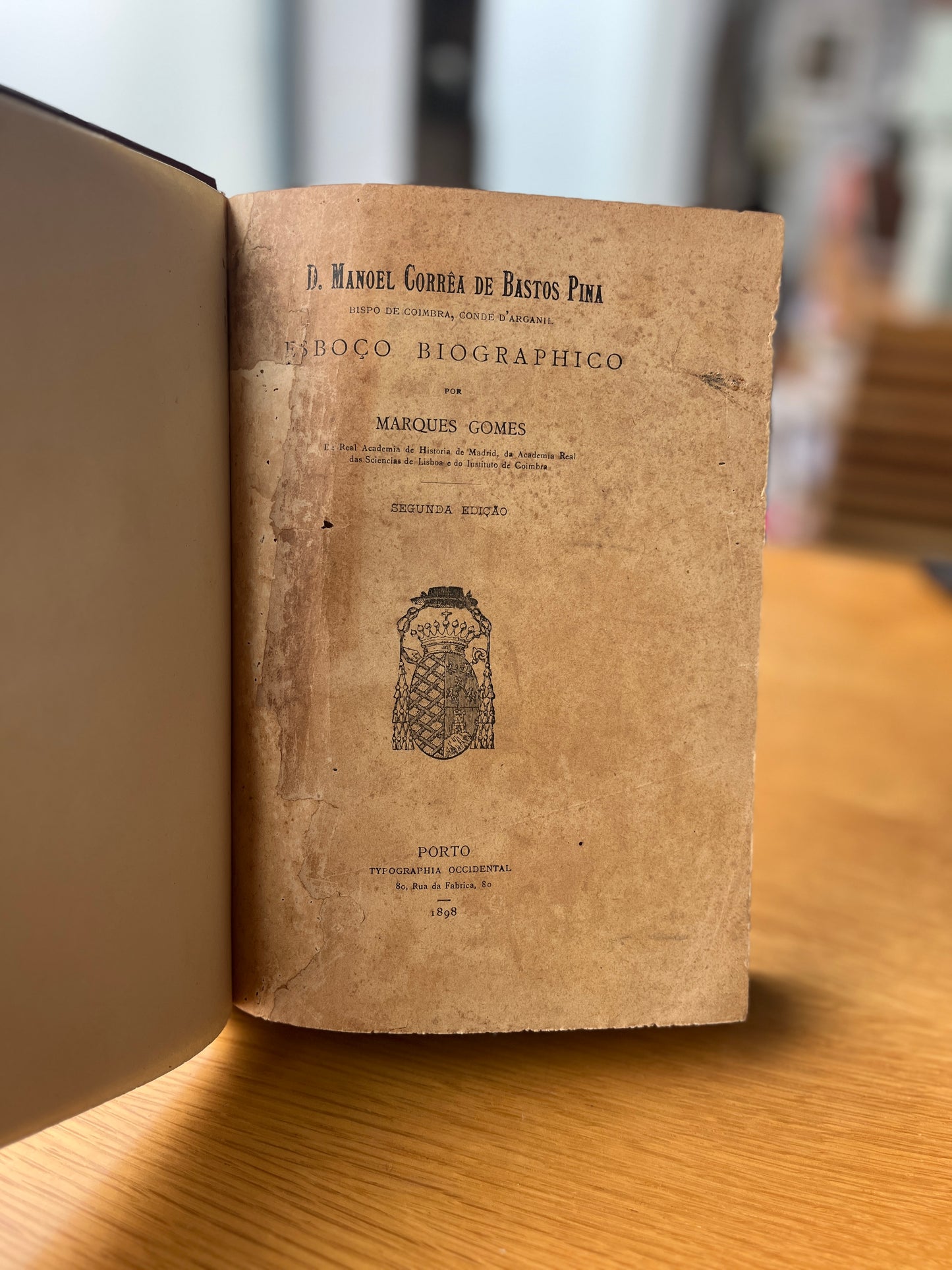 D. MANOEL CORRÊA DE BASTOS PINA, BISPO DE COIMBRA, CONDE D'ARGANIL