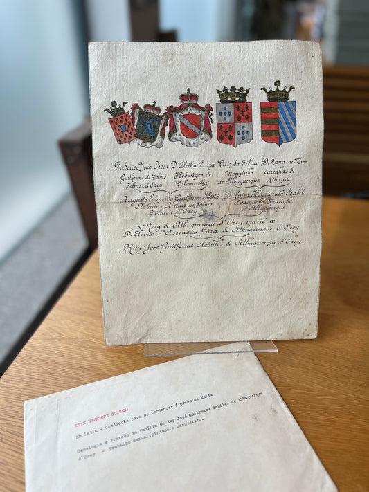 MANUSCRITO GENEALÓGICO E HERÁLDICO