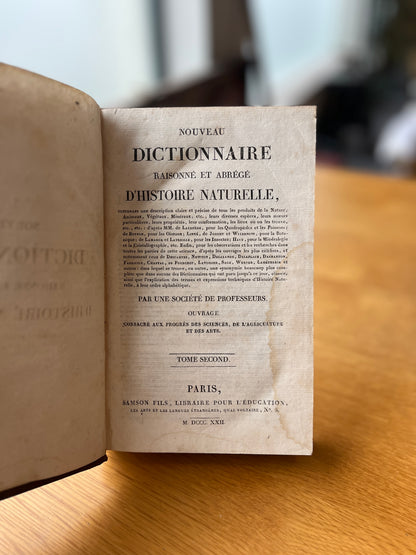 NOUVEAU DICTIONNAIRE RAISONNÉ ET ABRÉGÉ D'ISTOIRE NATURELLE, 2 VOL.