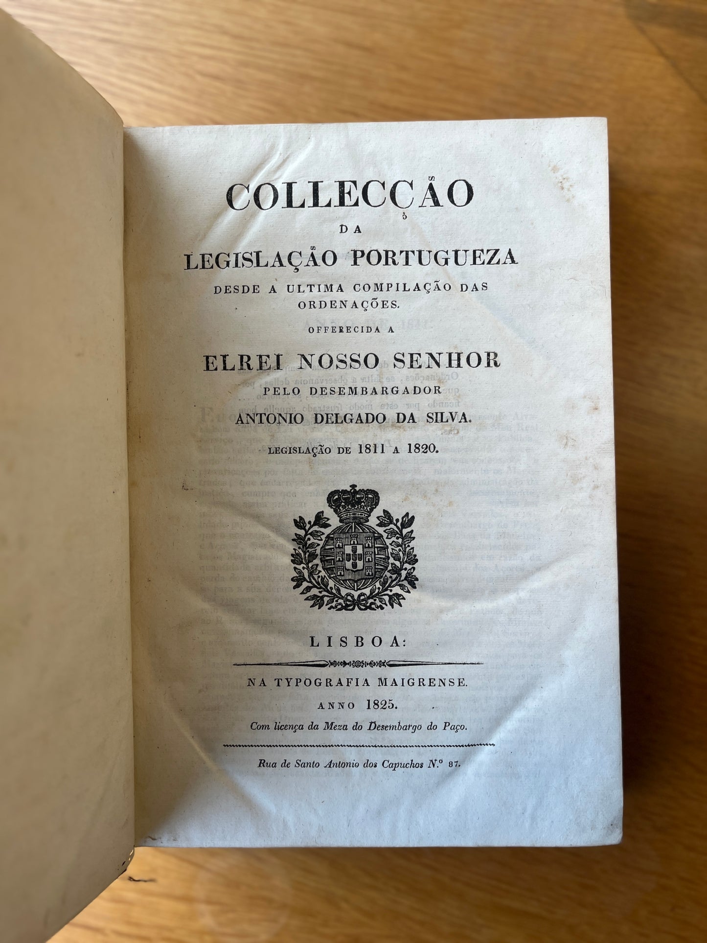 COLLECÇÃO DA LEGISLAÇÃO PORTUGUEZA: 1811 a 1820