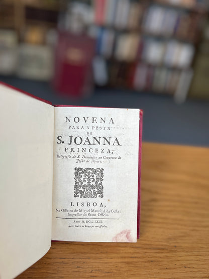 NOVENA PARA A FESTA DE S. JOANNA PRINCEZA