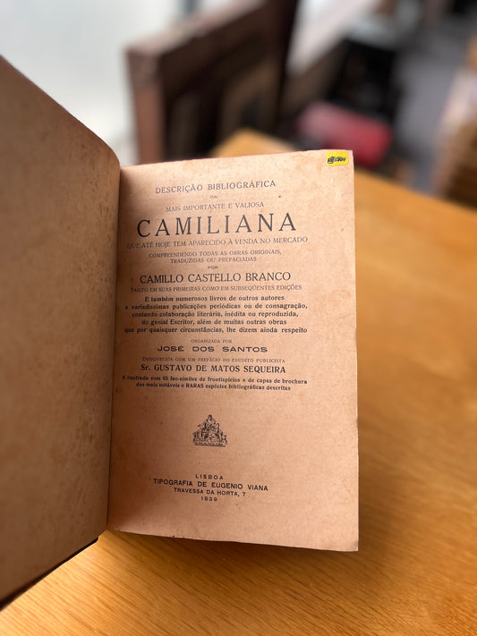 DESCRIÇÃO BIBLIOGRÁFICA DA MAIS IMPORTANTE E VALIOSA CAMILIANA
