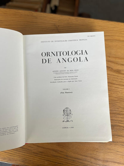 ORNITOLOGIA DE ANGOLA, 1º VOL. (NON PASSERES)