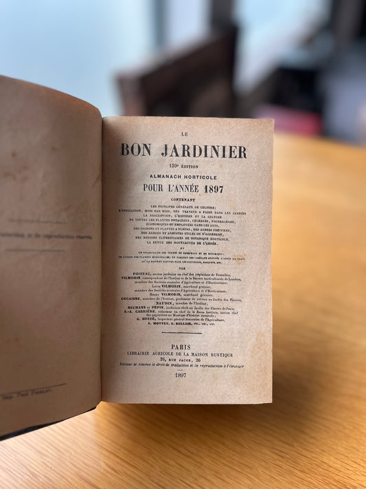 LE BON JARDINIER Almanach Horticole pour l'année 1897